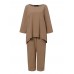 Women 100  Cotton Solid Color Ankle Length Side Pockets Two  Piece Sets