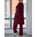 Women 100  Cotton Solid Ankle Length Elastic Waist Two  Piece Sets