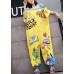 oversize summer women cotton Slash neck jumpsuit pants casual prints short sleeve jumppsuit pants