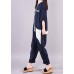 Women linen Fitted Fashion Spliced Big Pockets Casual Romper