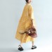 2021 yellow casual cotton dresses print  plus size sundress bracelet sleeved maxi dress